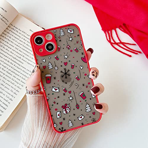 ZTOFERA Christmas Case for iPhone 15 Plus,Cute Merry Pattern Phone Case Gifts Translucent Silicone Hard PC +TPU Bumper Shockproof Cover for iPhone 15 Plus 6.7 inch-Christmas Coffee by ZTOFERA - Image 2