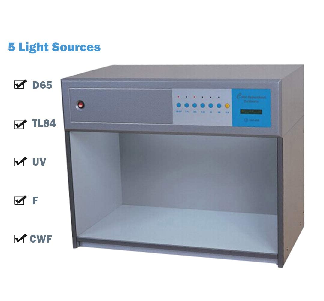 YFYIQI Color Matching Box Assessment Cabinet with 5 Light Sources D65 TL84 F UV CWF Used in Color Difference Testing Industries