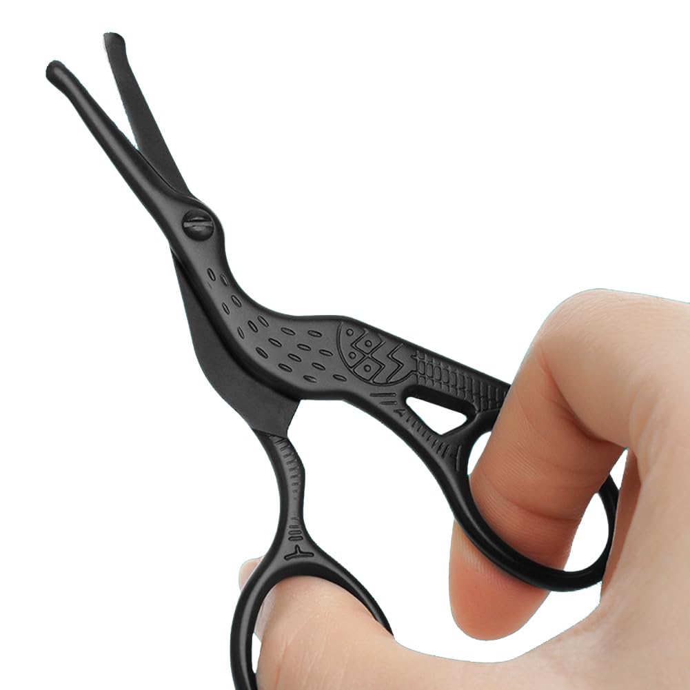 Nose Hair Scissors, Manual Round Tip Nose Scissor for Men, Black 2
