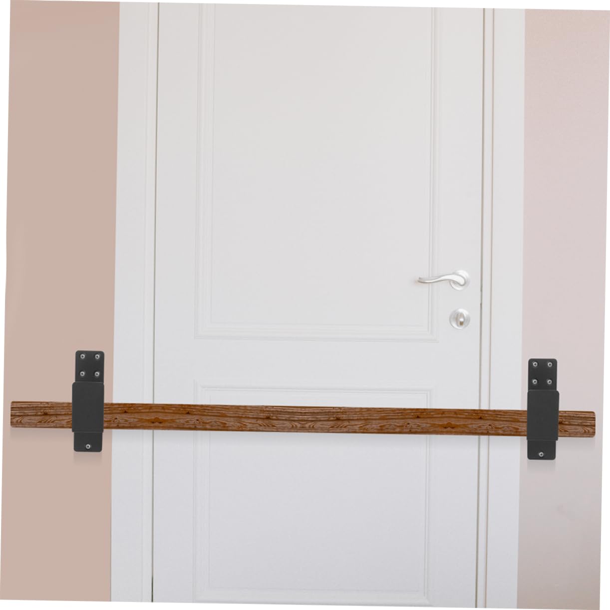 Support de Barre de Sécurité de Porte en Acier Noir, Kit 4 Pièces