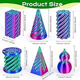 3D Printed Fidget Toys (6 Pack), Impossible Cone & Pyramid Spiral Toy, Optical Illusion Passthrough Desk Toys for Adults & Kids, Stress Relief Sensory Fidgets for Anxiety, Cool Office Gifts, Pack1