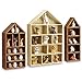 Ikee Design House-Shaped Wooden Shadow Cubby Box Display Shelf for Mini Toys Figures, Set of 3