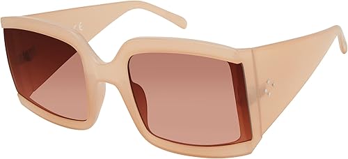 TAHARI TH810 - Lentes de sol cuadrados de gran tamaño 100 con protección UV para mujer Regalos elegantes para ella 2598in color piel Desnudo