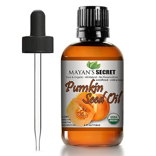 Miniatura 1 de Mayan's Secret Aceite de semilla de calabaza certificado por USDA orgánico prensado en frío virgen, hidratante natural para cabello seco, piel