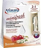 Ariasana Minifresh Energia Fruitée Sacs parfumés 2 en 1, Sacs à double action absorbeur d'humidité et anti-odeur, Déodorant tiroirs et armoires, 2 sacs de 50 g