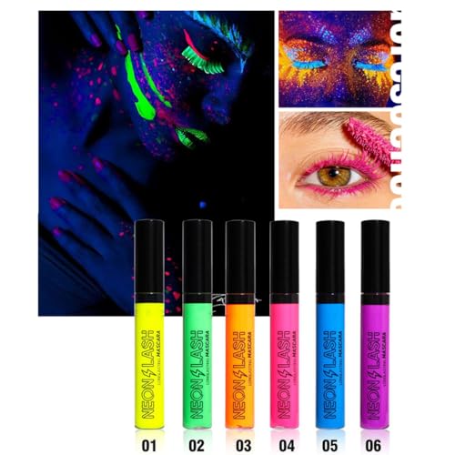Neon Mascara, UV Fluorescent Intense Volume Length Mascara Eye Makeup - Image 7