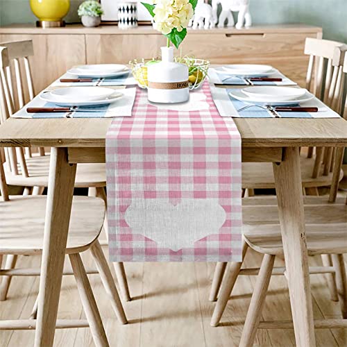 Nappe table à manger anti-poussière chemin de table coton lin plaid - 6
