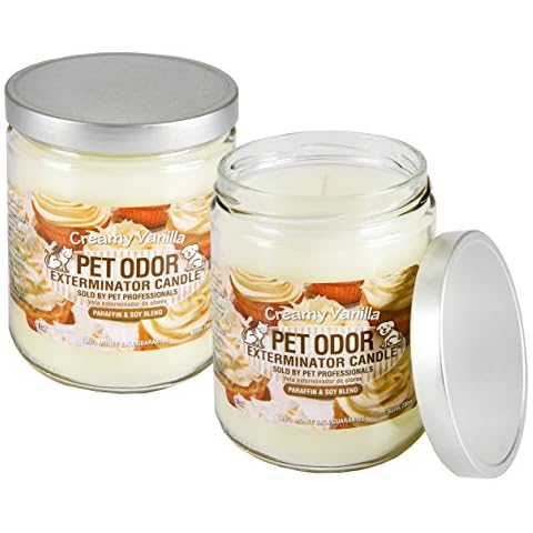 Specialty Pet Products Odor Exterminator Candle, Creamy Vanilla, 13 Ounce Jar (Pack of 2) Cover