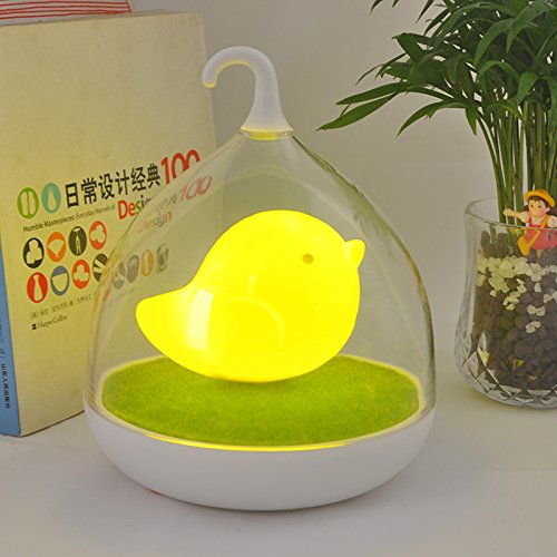 Worldoor Children's Night Lights Rechargeable Hand-held Design Tap Sensor Vibration Cage Lamp Night Lights for Kids, Baby,Valentines Gift,Outdoor Lamp (Yellow)
