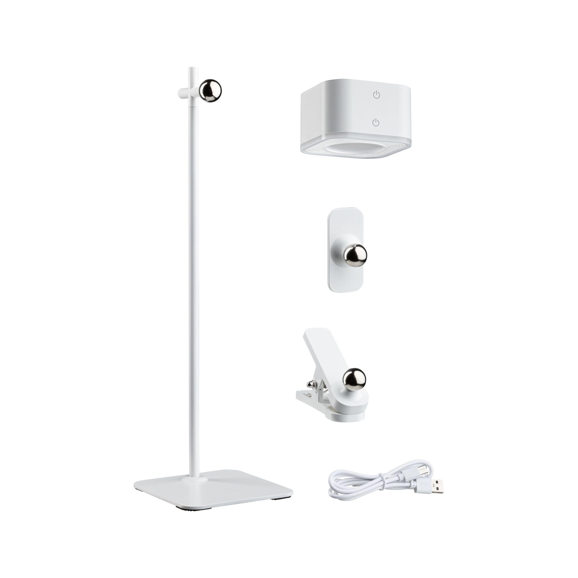 Paulmann Lamp à pos mob Varia magnetic 3in1 LED WhiteSw dim 3W USBC Blanc Pla Métal 71172