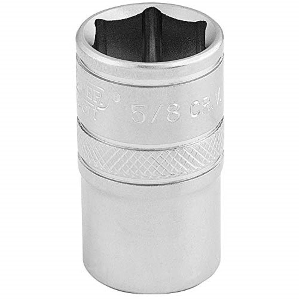 Draper 16628 1/2-Inch Square Drive Micro Satin Chrome Imperial Socket, 5/8-Inch Size , Blue, 5/8"