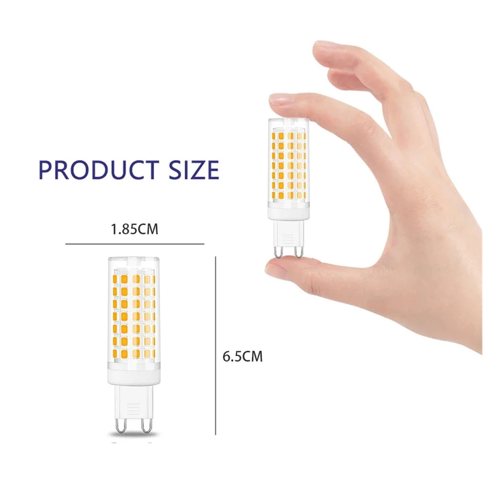 10 Uds. Bombilla LED de maíz G9 superbrillante 110V 220V 6W 690lm cerámica sin luz LED Filcker(Cold White,No,220V-240V)