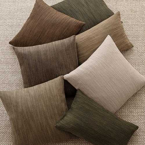 Image of Foindtower Set of 2 Decorative Textured Burlap Linen Throw Pillow Covers Farmhouse Boho Cushion Cover Solid Accent Pillowcase for Couch Sofa Bed Living Room Home Decor,18x18 Inch,Cocoa Brown