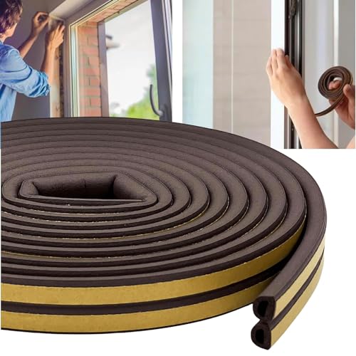 Image of Self-Adhesive Door and Window Seal Strip || Soundproof Door Bottom Sealing Strips for Noise Gap Blocker || Waterproof, DustProof, NoiseProof, Bug, Draft Protector Rubber Strip (Brown)