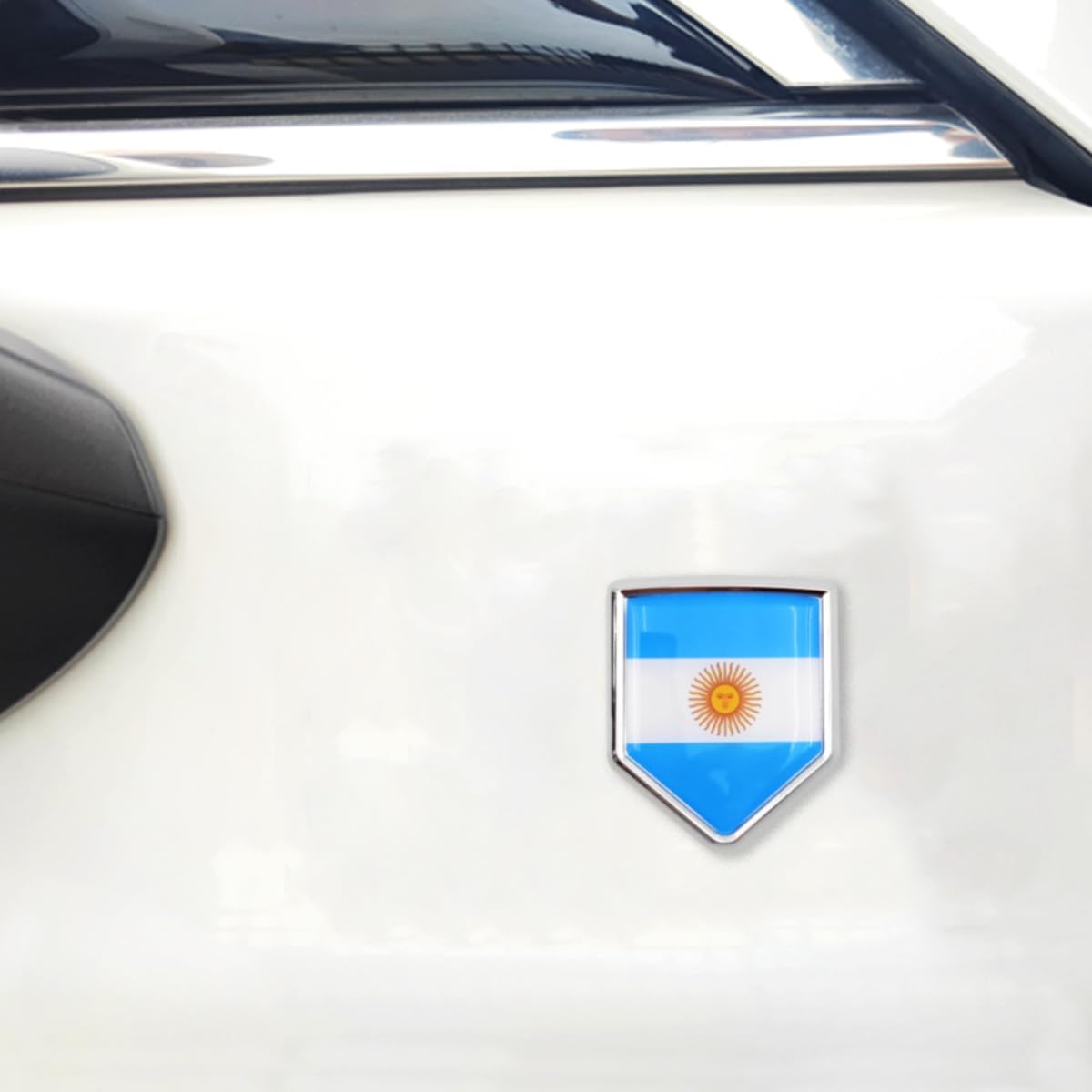 Overdecor Argentina Flag Decal Stickers Car Emblem Argentine Car Accessories Decorations Chrome Shield Flag Sticker Decals for Cars Truck Vehicles, 2 Pack - Image 5