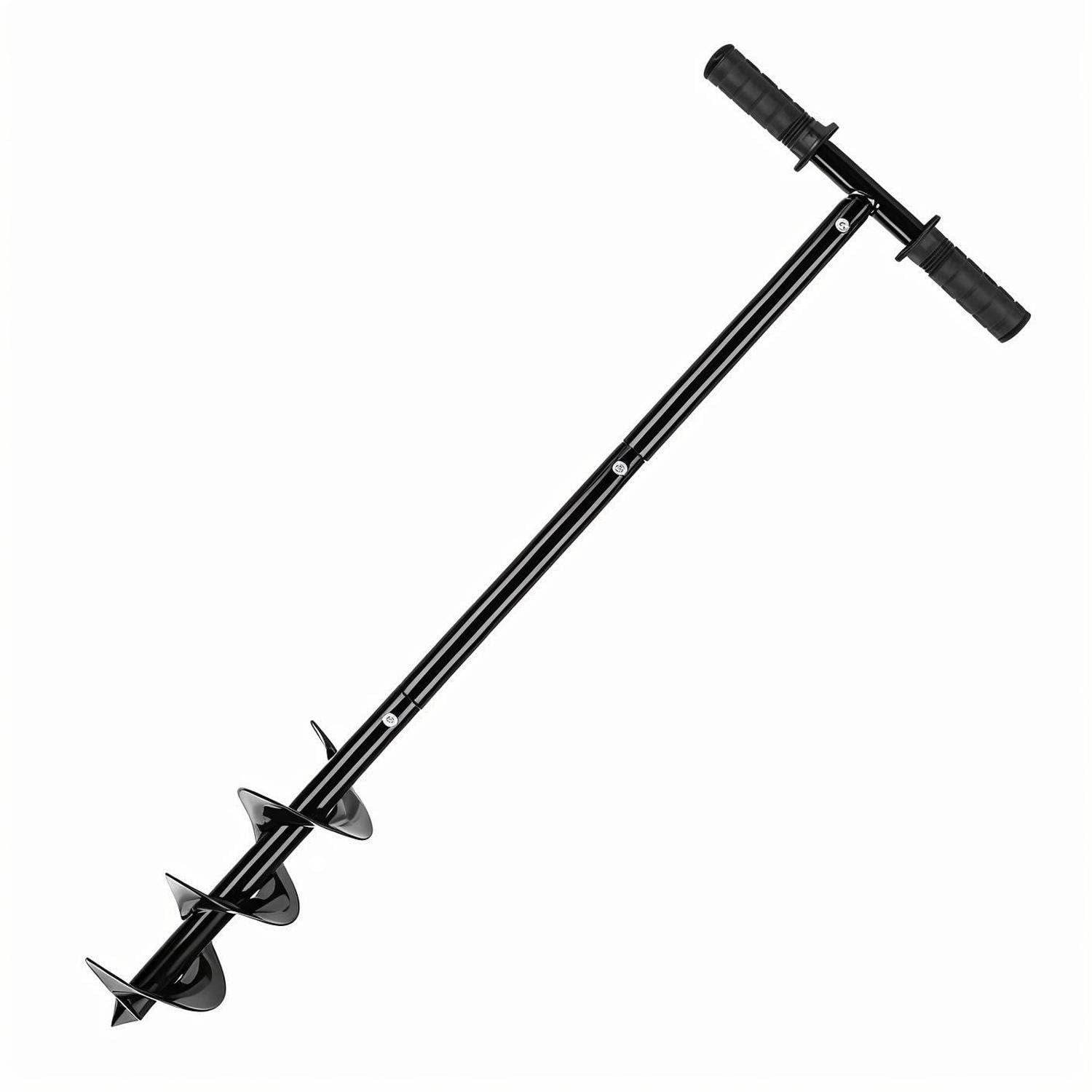 Tarière de Jardin Manuelle 60-85cm Réglable, tarière de terre avec poignée antidérapante, ø10cm Manuelle Hélicoïdal Tarière, pour la pose de piquets clôture, Faire Trou Planter des Arbres, Arbustes