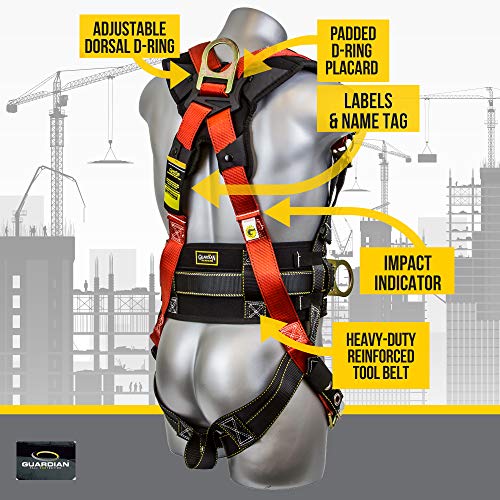 Guardian Fall Protection 11173 M-L Seraph Construction Harness with Side D-Rings