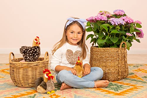 Teddy Hermann 94145 Huhn Henne Plüsch 16 cm, Kuscheltier mit idealem Recyclinganteil (Füllmaterial)