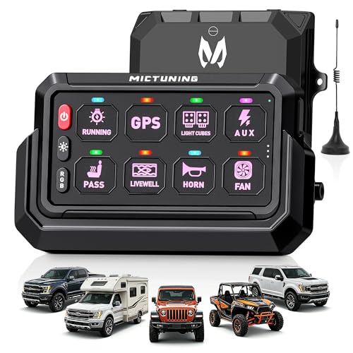 Image of MICTUNING P1S-AC RGB Wireless 8 Gang Switch Panel 433MHz 165FT Control