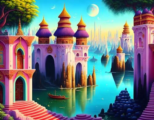 Art mural sur toile de ville SERENDIPITP peinture raffinée 58x90 cm sans cadre pour intérieur