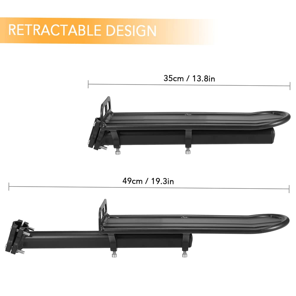 Support de vélo rétractable en alliage d'aluminium pour le support de vélo arrière porte-bagages porte-bagages porte-bagages
