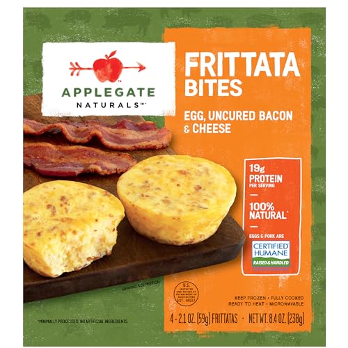 Applegate Farms Egg, Uncured Bacon & Cheese Frittata Bites, 8.4 OZ