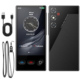 VXVMN Traduttore Vocale Istantaneo Multilingue, Traduttore Simultaneo Vocale per 148 Lingue Online e 19 Offline, Traduzione di Foto Supporta WiFi/Bluetooth con Batteria da 1500 mAh, Italiano Offline