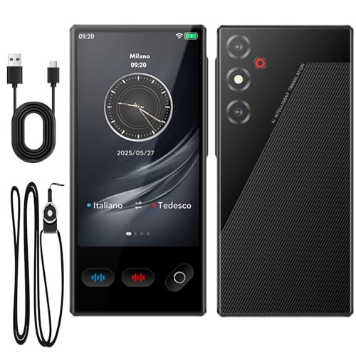 VXVMN Traduttore Vocale Istantaneo Multilingue, Traduttore Simultaneo Vocale per 148 Lingue Online e 19 Offline, Traduzione di Foto Supporta WiFi/Bluetooth con Batteria da 1500 mAh, Italiano Offline