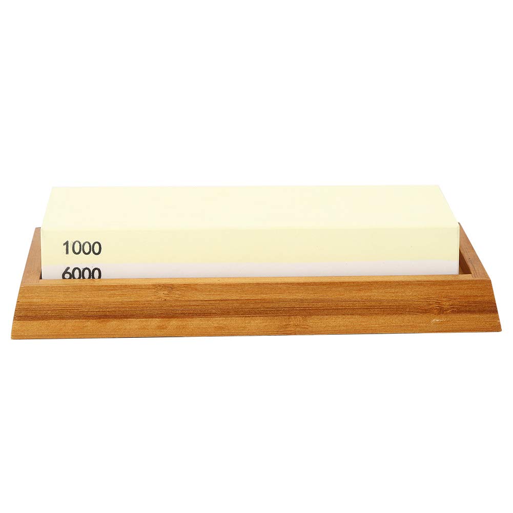 Hidyliu Pietra per Affilare i Coltelli a Doppia Faccia Grana 1000/6000 per Affilare la di Casa Corindone Bianco Naturale 7,1x2,4x1,2 Pollici