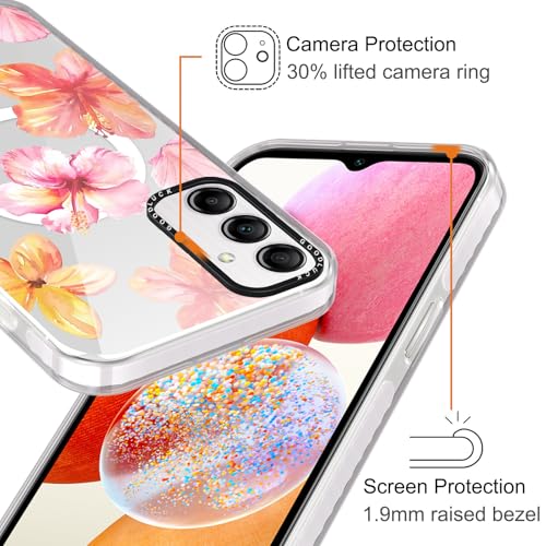 Coque Samsung Galaxy A14 5G esthétique fleur silicone transparente MagSafe - 4
