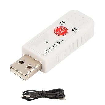 Computer Thermometer, Thermometer Data Logger PC Software with 4pin Probe/Double Sensor, for PC Laptop
