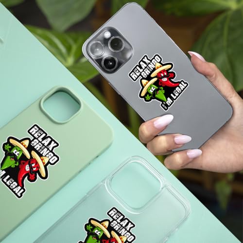 Image of 3Pcs Relax Gringo Im Legal Sticker, Relax Gringo I'm Legal Sticker for Car, Relax Gringo Calcomanias De Mexico Funny Immigrant Calcomanias Mexico Mexican Cactus Stickers for Truck Car Helmet (N5)