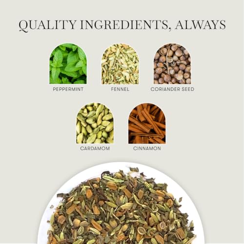 Image of Luxmi Estates Fennel Mint 25 Plant-Based Biodegradable Bags | Refreshing Fennel & Mint Herbal Infusion | Caffeine-Free | Supports Digestion & Gut Health | 100% Natural | 25 Cups