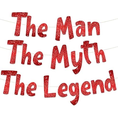 The Man The Myth The Legend Red Glitter Banner by Sterling James Co. Cover