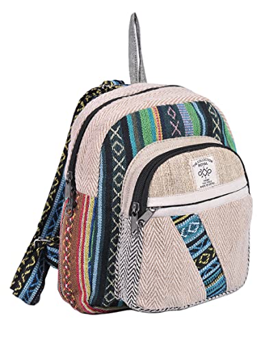 THE-COLLECTION-ROYAL-Himalayan-Hemp-and-Cotton-Boho-Bohemian-Hippie-Bag-Purse-Eco-Friendly-Mini-Daypack-Backpack