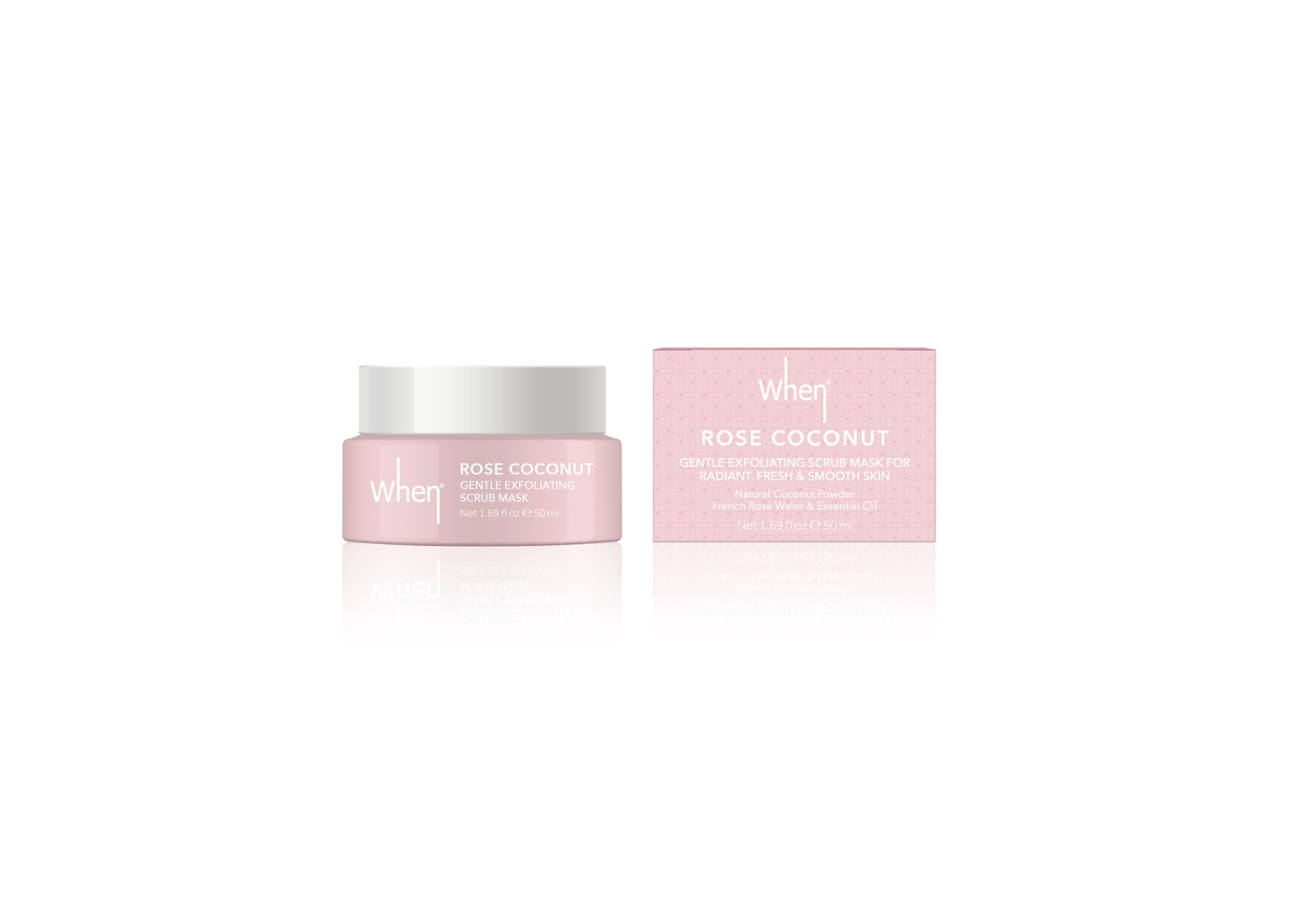 When Beauty Face Cream Mask - Korean Skin Care Deep Cleansing Soothing High-Nutrition Gentle Blackheads Dead Skin Remover Vitalizing Natural Ingredients (Scrub Mask 50ml) (Pink)