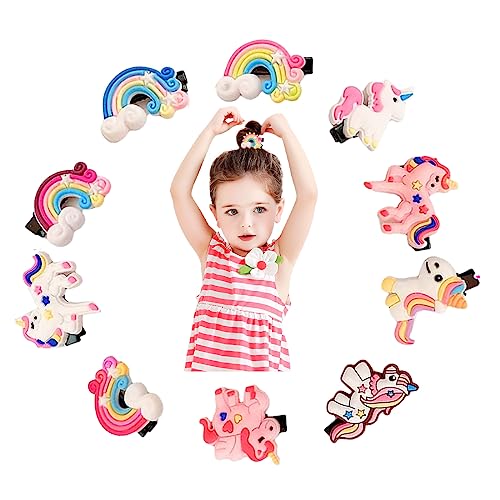 WeddHuis 10 Piezas adornos pelo niña, Horquillas Pelo Niña, unicornio Pelo Accesorios Pelo Niña Bebe Regalo para el pelo pasadores accesorios para el cabello para niños pequeños bebés
