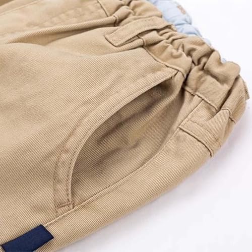 Boys Uniform Pants Elastic Waist Straight Leg Chino Twill Pants Kids Casual Trousers for Toddler Kids Boys 3-12Years4