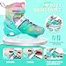 LEVYTEMP Adjustable Girls Ice Skates for Kids - Ice Skating Shoes - Hockey Lace-Up Skates for Youth Beginners,Pink Blue Green