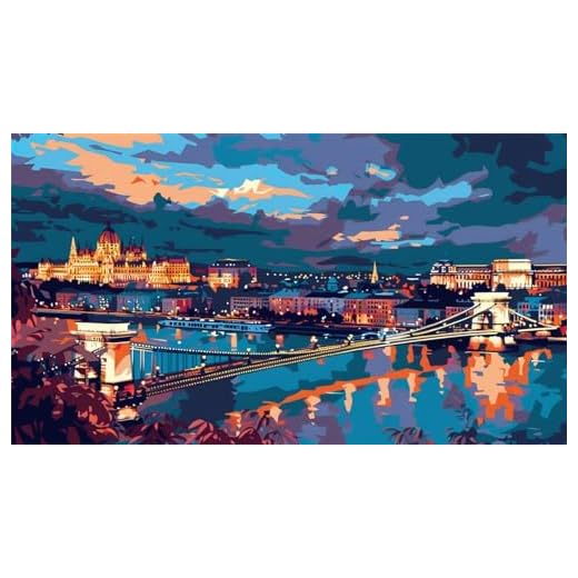 Malen nach Zahlen Erwachsene Budapest, DIY Set Erwachsene Malen nach Zahlen Landschaft, 70x40cm DIY Handgemalt Ölgemälde Kit für Anfänger Erwachsene mit 3-Pinseln und Acrylfarbe, Geschenk für Freunde
