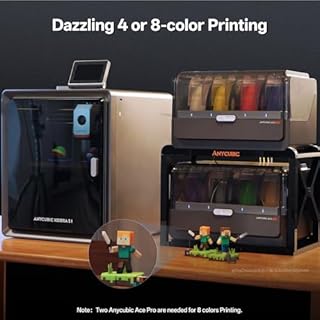 Anycubic Multicolor 3D Printer, Kobra S1 Combo Core XY Stable Structure with Sealed Printing High Precision 600mm/s Fast Speed Auto Calibration Ideal for Precision and Efficiency 9.8"x9.8"x9.8"
