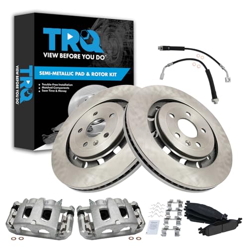 TRQ Front Brake Pad & Rotor Kit Semi-Metallic Compatible with 2016-2018 Ford Explorer