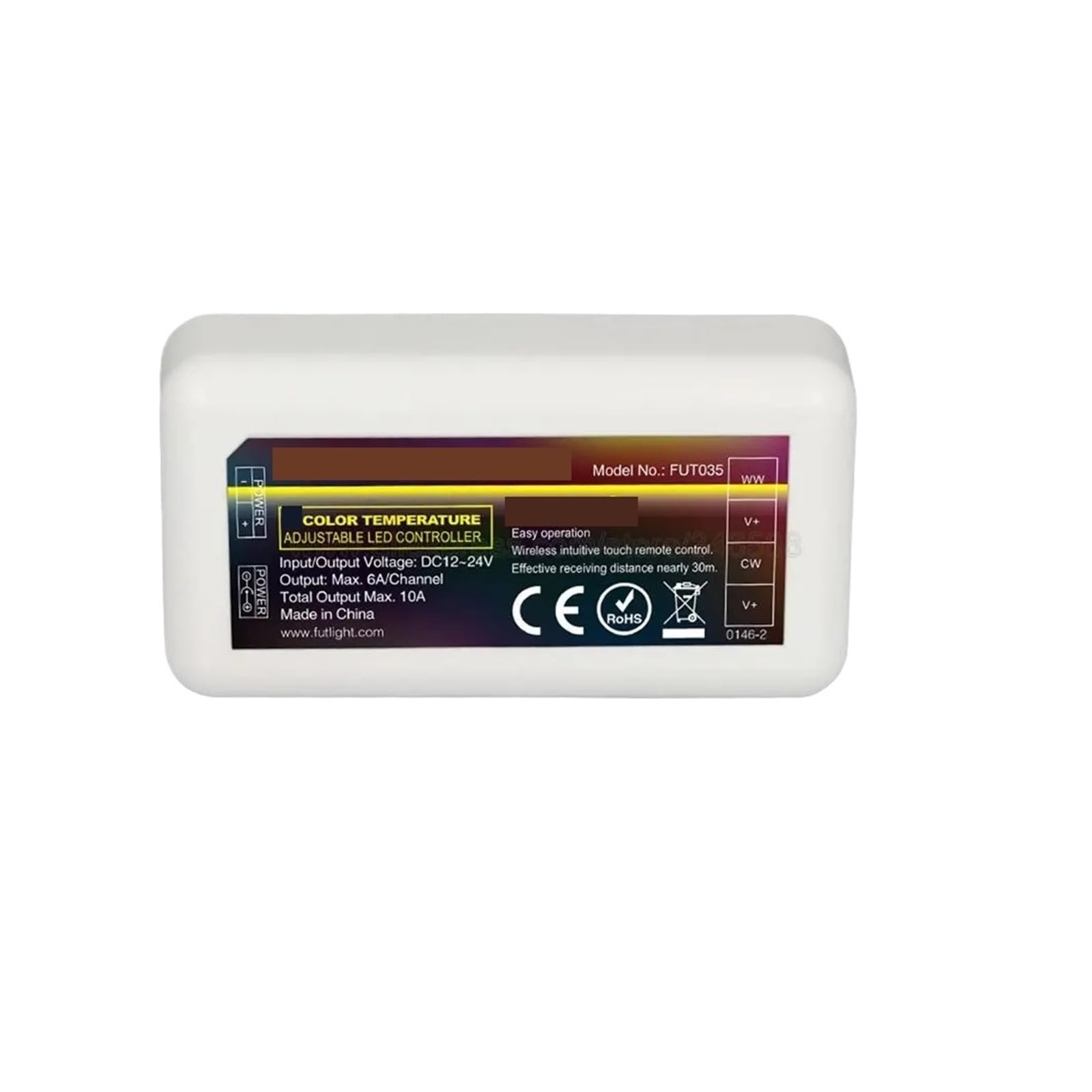 Atenuador de 4 zonas FUT035 para solucionar el control independiente de tiras LED CCT duales