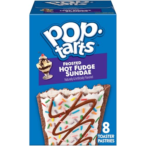 Pop-Tarts Toaster Pastries, Breakfast Foods, Kids Snacks, Frosted Hot Fudge Sundae (8 Pop-Tarts)