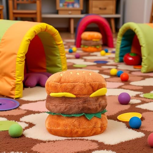 Juguete Mordible Squeaky en Forma de Hamburguesa para Perros miniatura 4