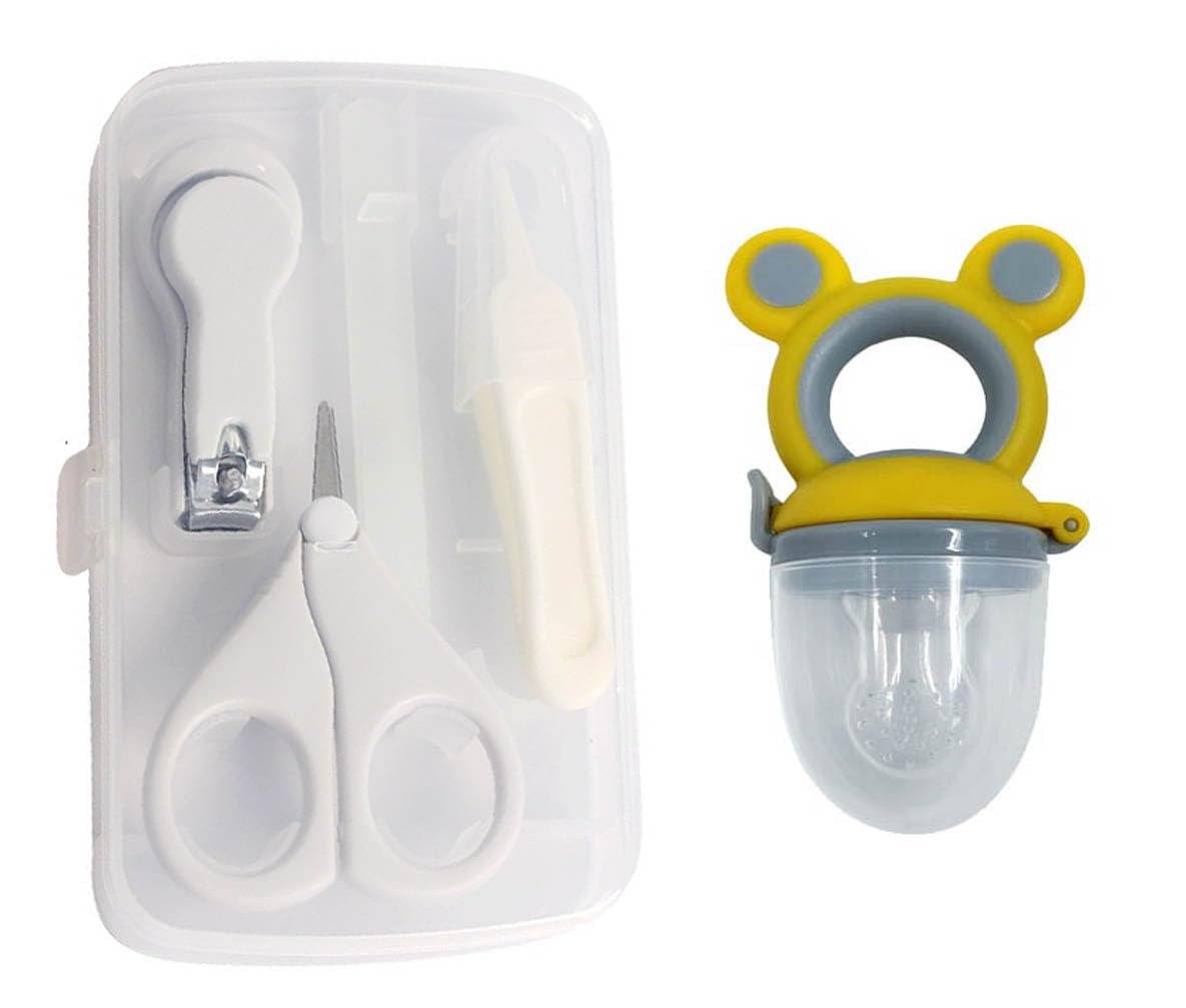 Baby 4 In1 Baby Manicure Pedicure Grooming Essential Nailkit Set with Protective Case Baby Nail Clippers Scissor Nail Filer & Nasal Ear Tweezers for Newborn Infant Toddler (Design 15)-image-29