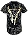 SCREENSHOT Screenshotbrand Mens Hipster Hip-Hop Premiun Tees - Stylish Longline Latest Fashion T-Shirts - Bull Print - Black - Large