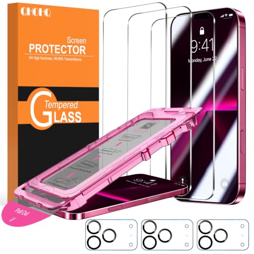 Image of QHOHQ for 18 Pro Max Screen Protector, 9H+ Tempered Glass, 3+3 Pack