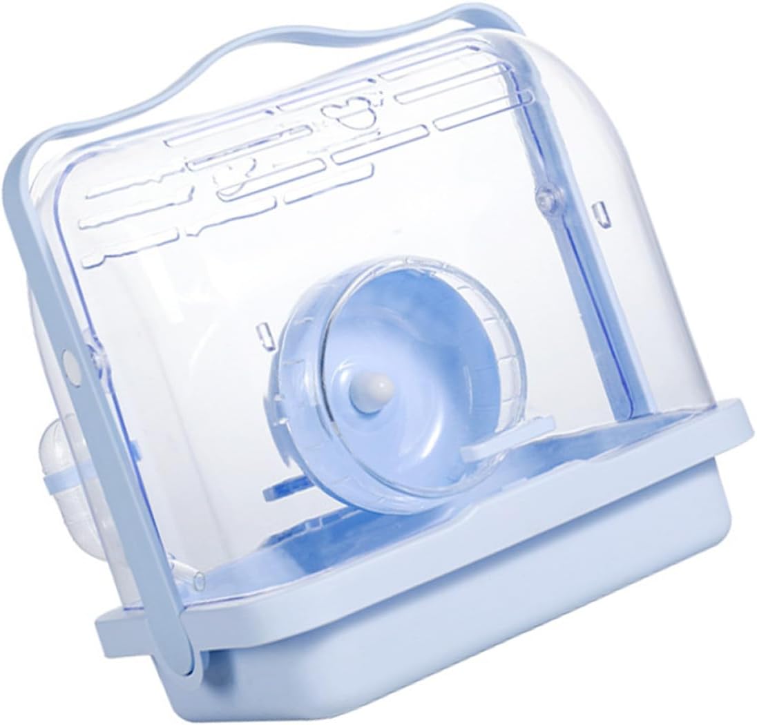 Portable Hamster Travel Carrier Plastic Cage Small Pet Carrying Case Handle Suitable for Outdoor Use