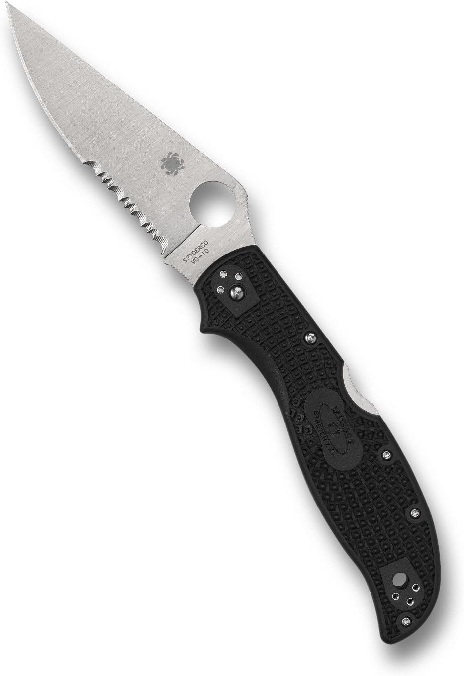 Stretch 2 XL Signature Lightweight Pocket Knife with 3.43" VG-10 Tool Steel Blade and Black FRN Handle - CombinationEdge - C258PSBK